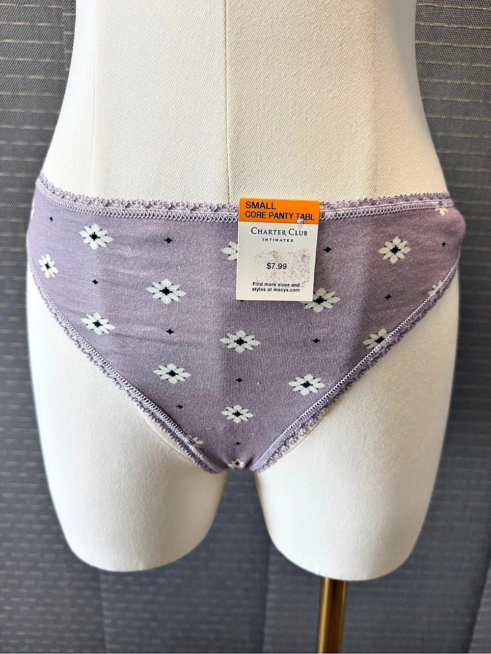 Charter Club Everyday Cotton Lace-Trim Thong